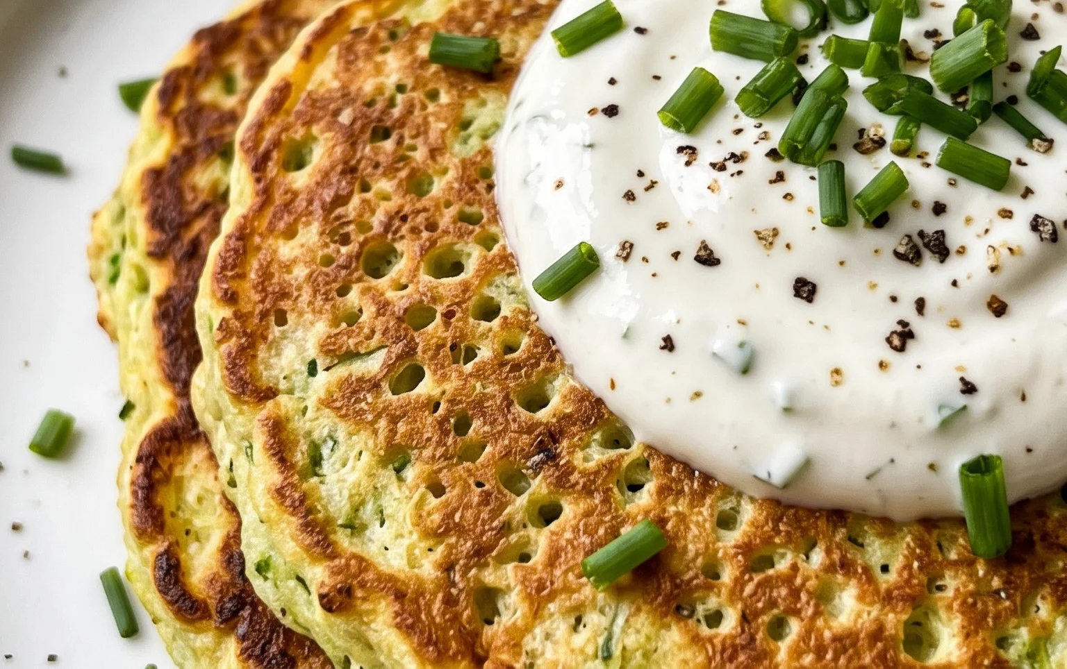 Low Carb Zucchini-Pancakes mit Quark-Dip – herzhaftes Pfannkuchen-Rezept